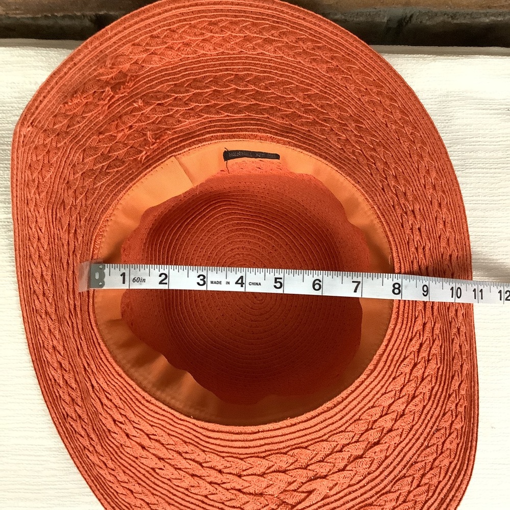 BIJOUX TERNER Floppy Orange Straw Sun Hat - Picture 7 of 9